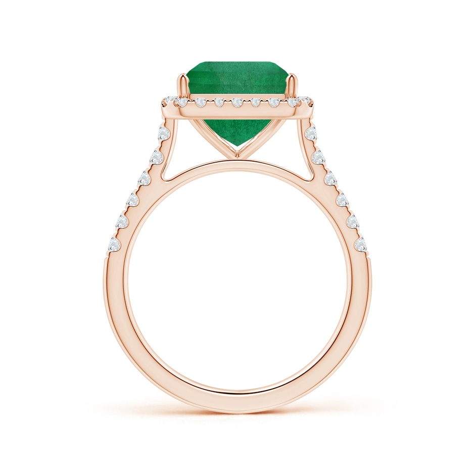 13.32x9.44x6.88mm AA GIA Certified Emerald-Cut Emerald Halo Ring with Diamonds in Rose Gold side 199