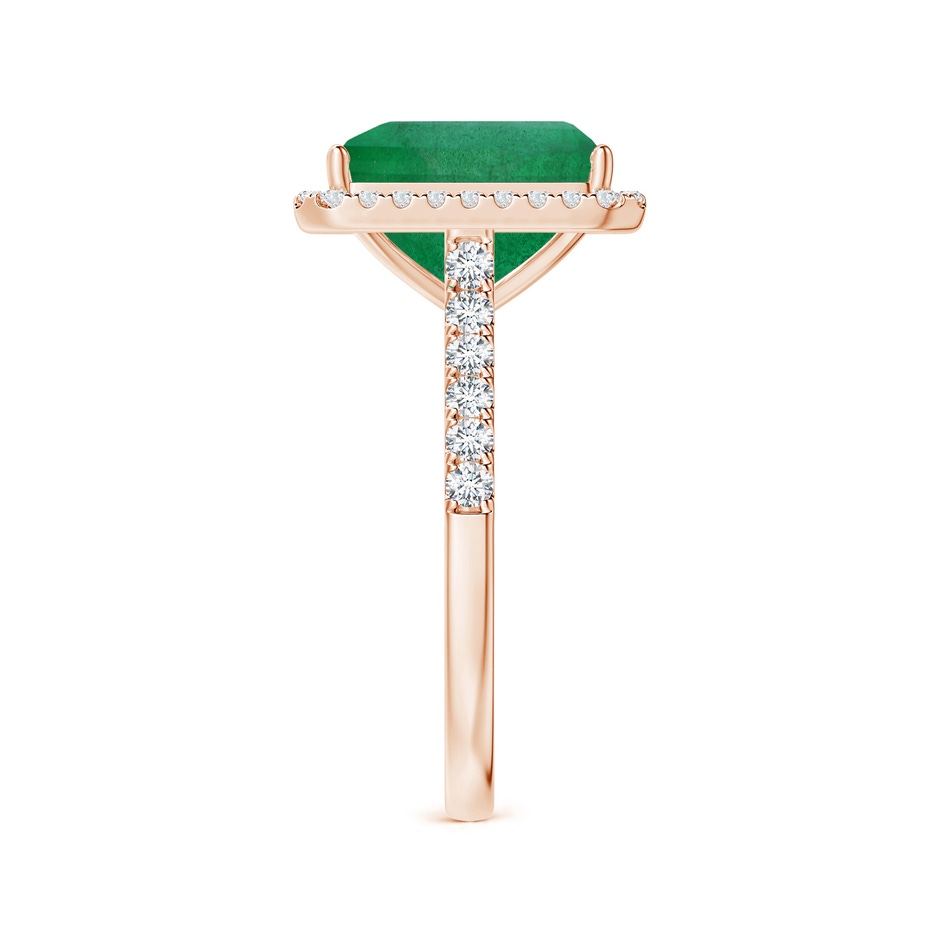 13.32x9.44x6.88mm AA GIA Certified Emerald-Cut Emerald Halo Ring with Diamonds in Rose Gold side 399