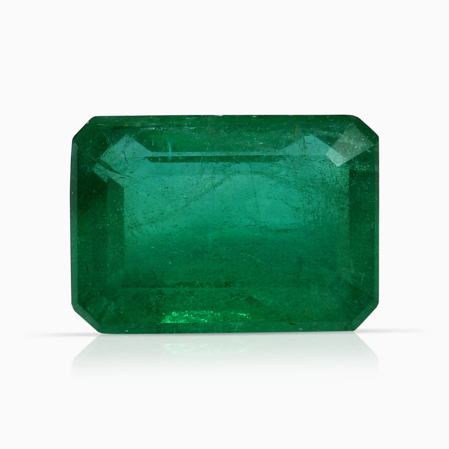 13.32x9.44x6.88mm AA GIA Certified Emerald-Cut Emerald Halo Ring with Diamonds in White Gold - stone