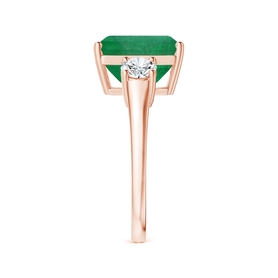 13.32x9.44x6.88mm AA GIA Certified Emerald-Cut Emerald Three-Stone Ring with Tapered Shank in 18K Rose Gold side 399