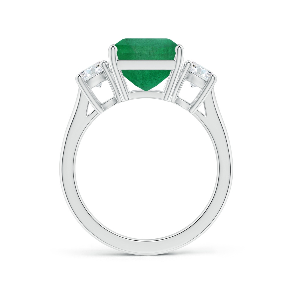 13.32x9.44x6.88mm AA GIA Certified Emerald-Cut Emerald Three-Stone Ring with Tapered Shank in White Gold Side 199
