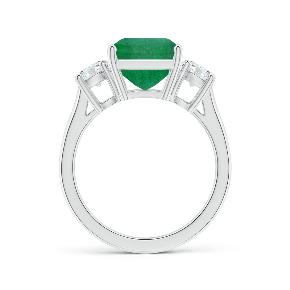 13.32x9.44x6.88mm AA GIA Certified Emerald-Cut Emerald Three-Stone Ring with Tapered Shank in White Gold side 199