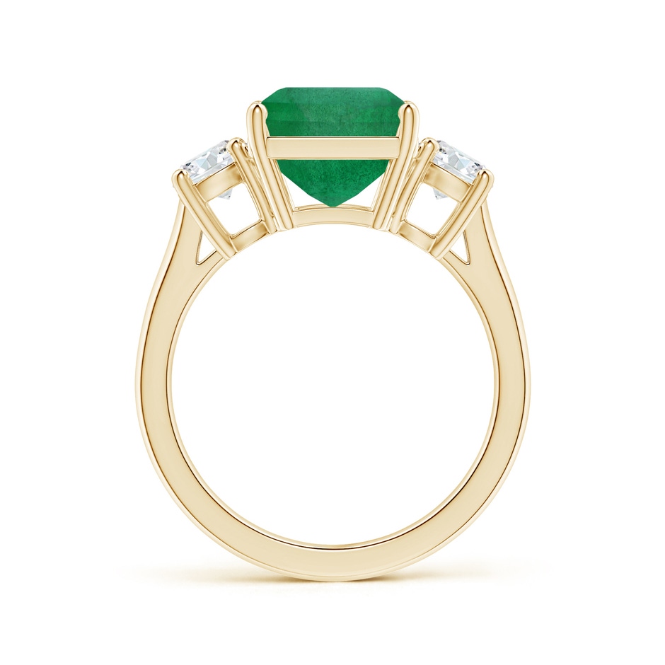 13.32x9.44x6.88mm AA GIA Certified Emerald-Cut Emerald Three-Stone Ring with Tapered Shank in Yellow Gold side 199