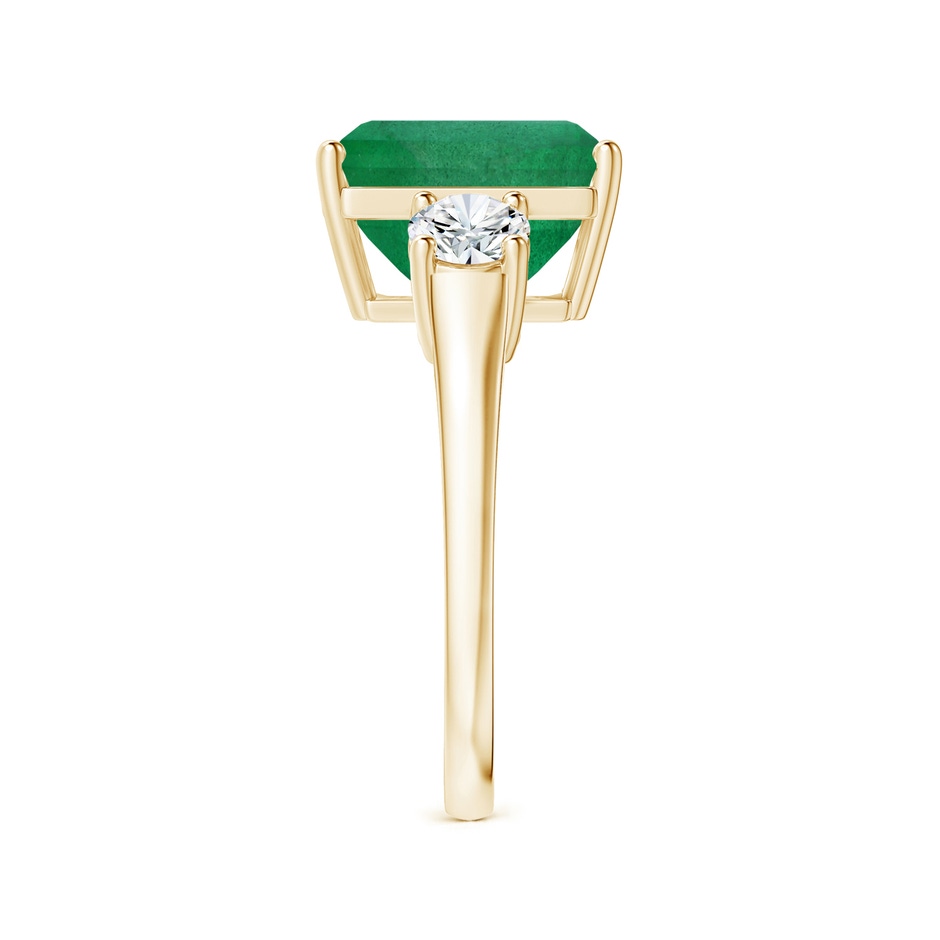 13.32x9.44x6.88mm AA GIA Certified Emerald-Cut Emerald Three-Stone Ring with Tapered Shank in Yellow Gold side 399