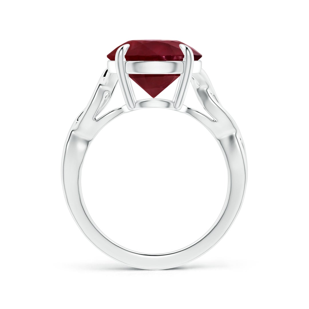 12.01x11.98x5.66mm AA Claw-Set GIA Certified Round Ruby Solitaire Ring with Twisted Shank in 18CT White Gold - side 2