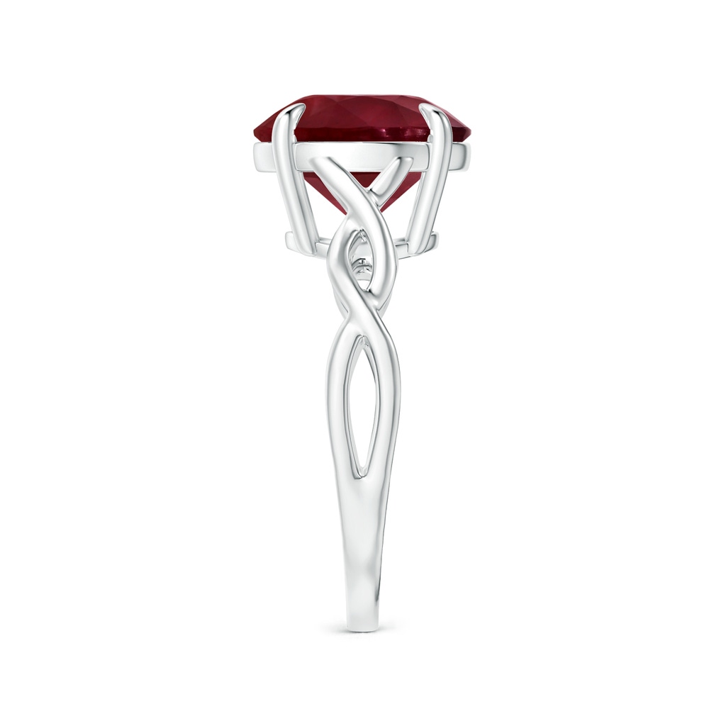 12.01x11.98x5.66mm AA Claw-Set GIA Certified Round Ruby Solitaire Ring with Twisted Shank in 18K White Gold Side-2