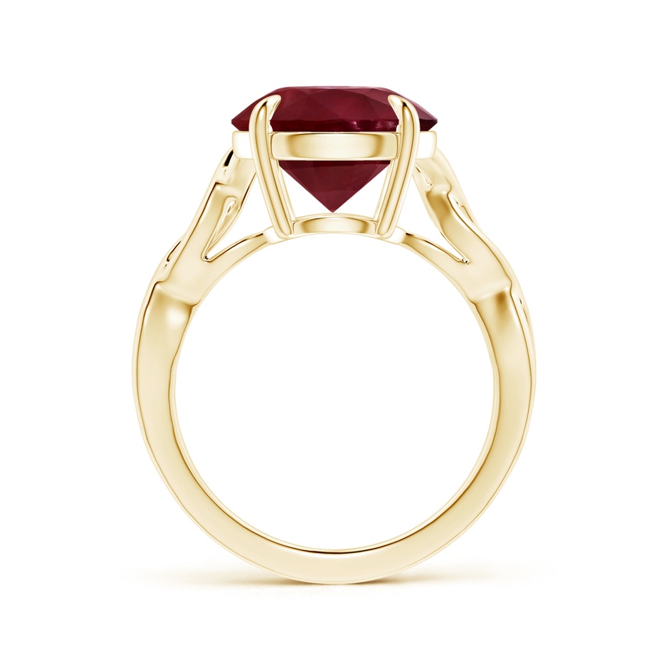 12.01x11.98x5.66mm AA Claw-Set GIA Certified Round Ruby Solitaire Ring with Twisted Shank in 18K Yellow Gold side-1