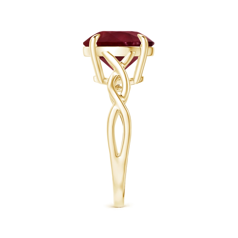 12.01x11.98x5.66mm AA Claw-Set GIA Certified Round Ruby Solitaire Ring with Twisted Shank in 18K Yellow Gold side-2