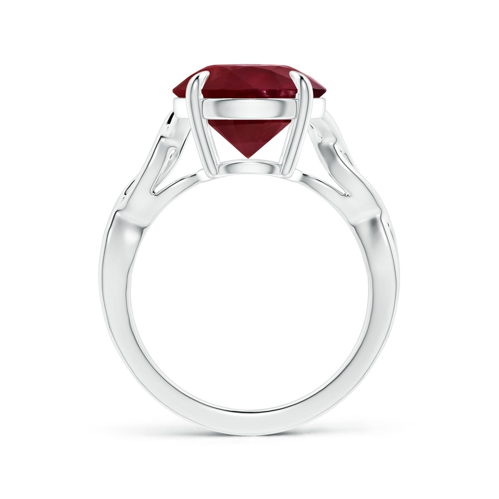 12.01x11.98x5.66mm AA Claw-Set GIA Certified Round Ruby Solitaire Ring with Twisted Shank in P950 Platinum Side-1