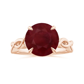12.01x11.98x5.66mm AA Claw-Set GIA Certified Round Ruby Solitaire Ring with Twisted Shank in Rose Gold