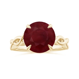 Solitaire Yellow Gold Ruby Rings