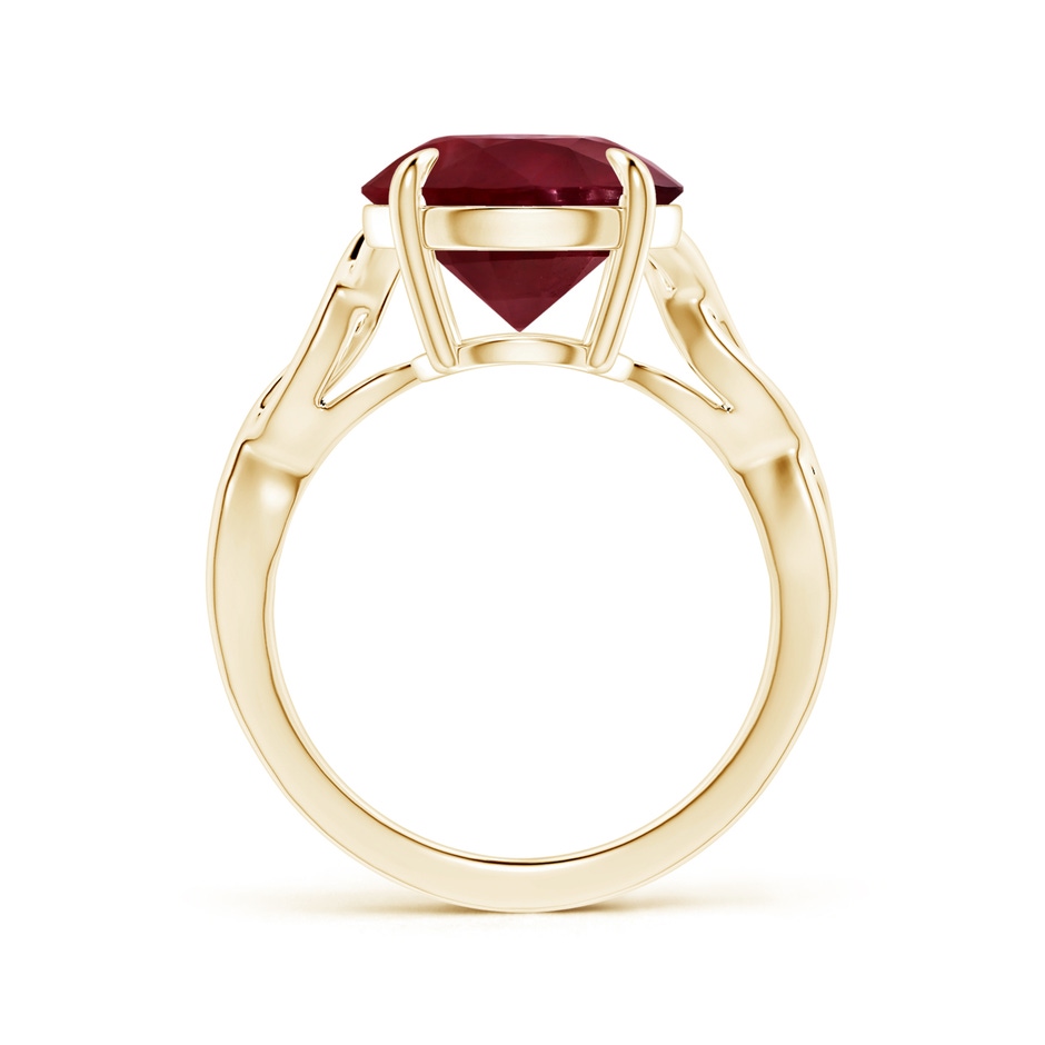 12.01x11.98x5.66mm AA Claw-Set GIA Certified Round Ruby Solitaire Ring with Twisted Shank in Yellow Gold side-1