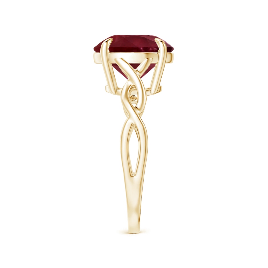 12.01x11.98x5.66mm AA Claw-Set GIA Certified Round Ruby Solitaire Ring with Twisted Shank in Yellow Gold side-2