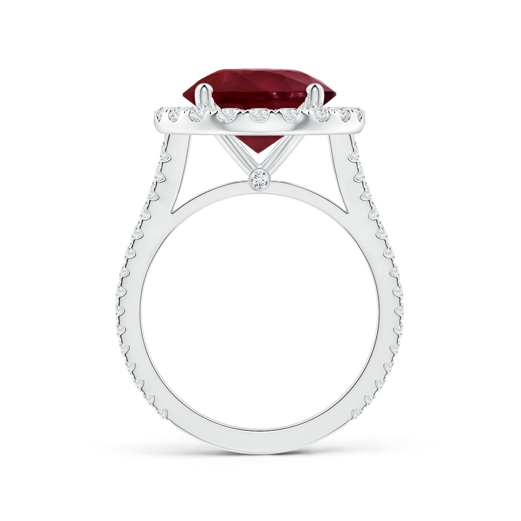 12.01x11.98x5.66mm AA GIA Certified Round Ruby Halo Split Shank Ring with Diamonds in 18K White Gold Side-1