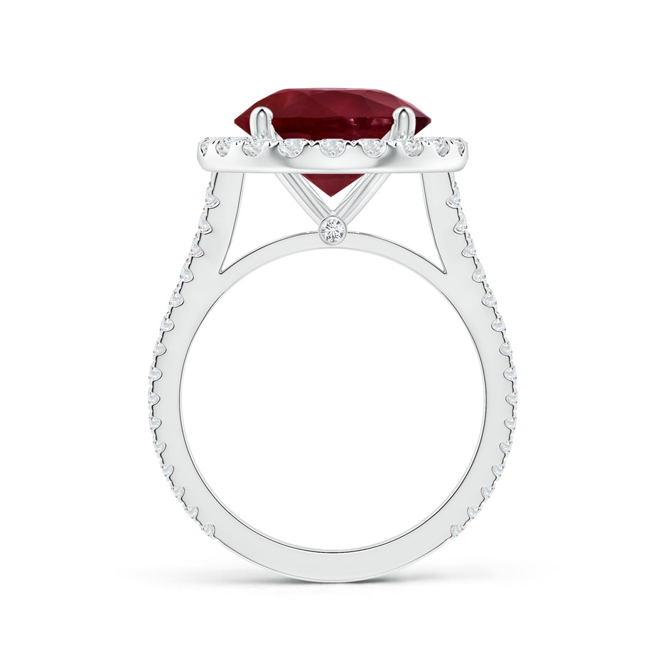 12.01x11.98x5.66mm AA GIA Certified Round Ruby Halo Split Shank Ring with Diamonds in 18K White Gold side-1