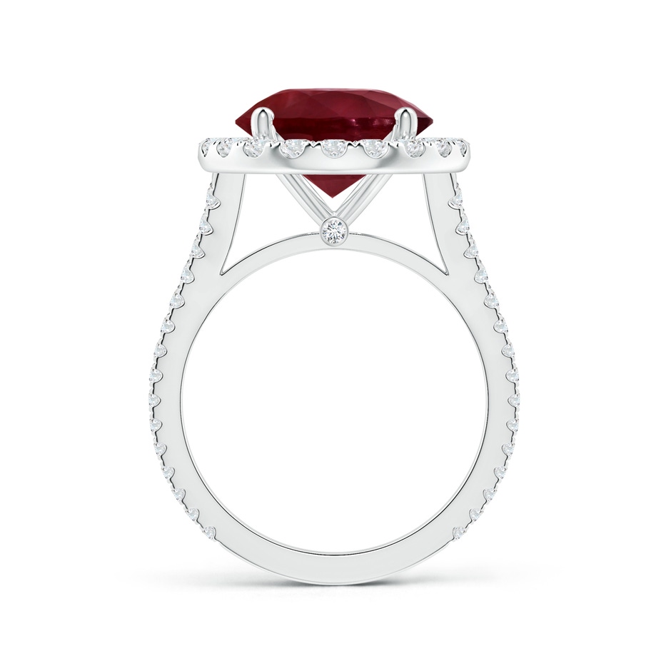 12.01x11.98x5.66mm AA GIA Certified Round Ruby Halo Split Shank Ring with Diamonds in 18K White Gold Side-1
