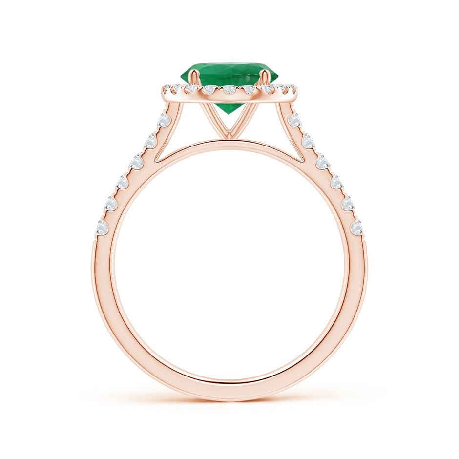 6.82x6.72x4.34mm AAA GIA Certified Round Emerald Halo Ring with Diamond in 18K Rose Gold side 199