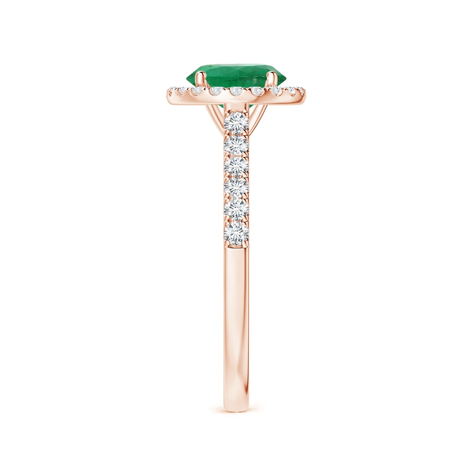6.82x6.72x4.34mm AAA GIA Certified Round Emerald Halo Ring with Diamond in 18K Rose Gold side 399