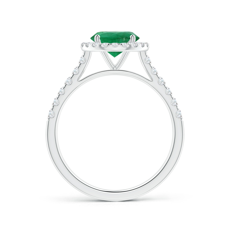 6.82x6.72x4.34mm AAA GIA Certified Round Emerald Halo Ring with Diamond in P950 Platinum side 199