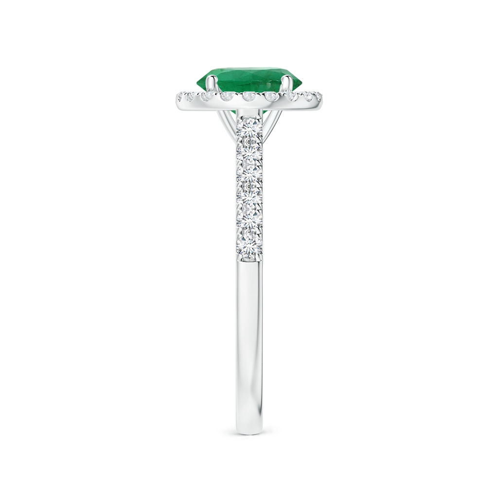 6.82x6.72x4.34mm AAA GIA Certified Round Emerald Halo Ring with Diamond in P950 Platinum Side 399