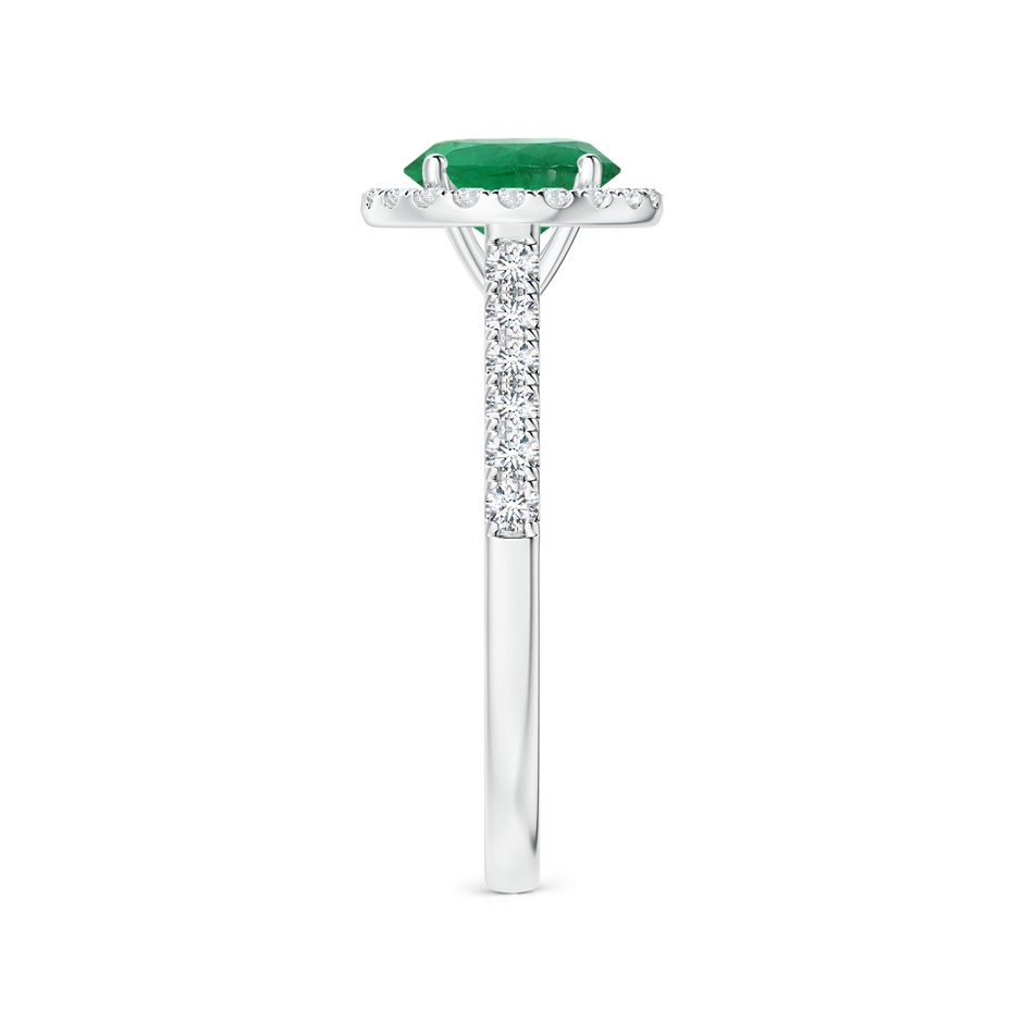 6.82x6.72x4.34mm AAA GIA Certified Round Emerald Halo Ring with Diamond in P950 Platinum side 399
