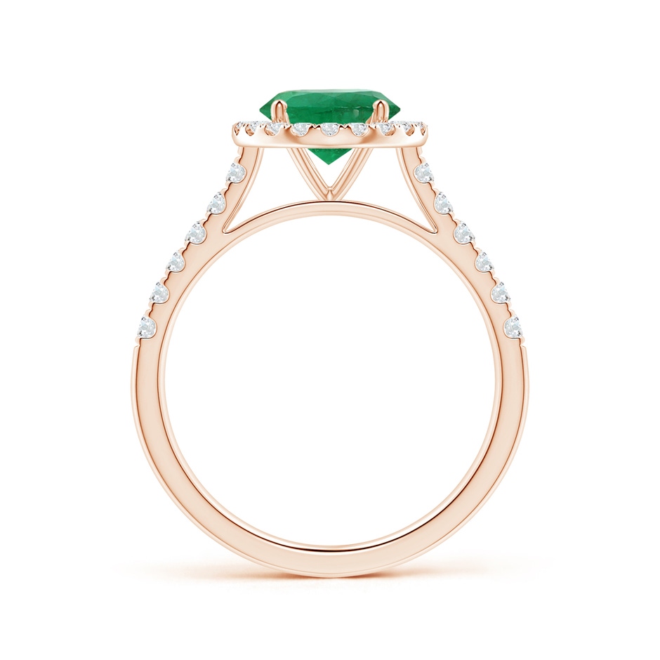 6.82x6.72x4.34mm AAA GIA Certified Round Emerald Halo Ring with Diamond in Rose Gold side 199