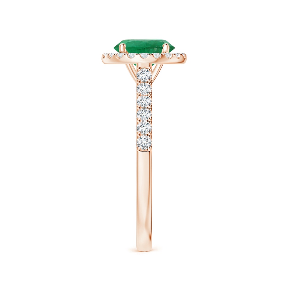 6.82x6.72x4.34mm AAA GIA Certified Round Emerald Halo Ring with Diamond in Rose Gold side 399