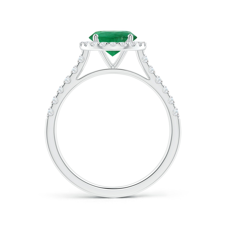 6.82x6.72x4.34mm AAA GIA Certified Round Emerald Halo Ring with Diamond in White Gold side 199