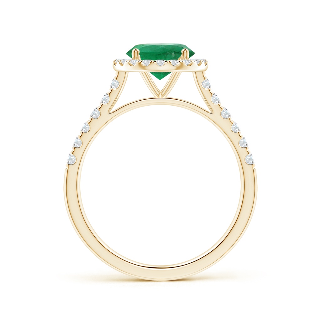 6.82x6.72x4.34mm AAA GIA Certified Round Emerald Halo Ring with Diamond in Yellow Gold - side 199