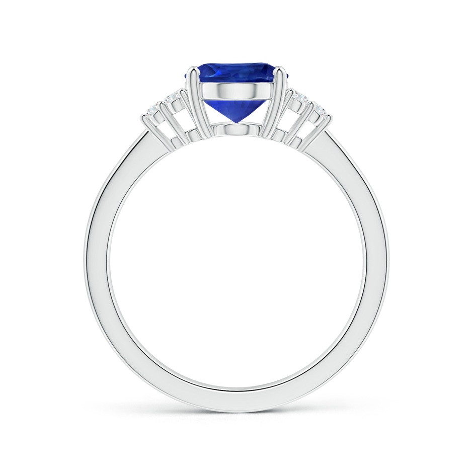 9.86x7.86x4.71mm AAA GIA Certified Oval Sapphire Reverse Tapered Shank Ring with Side Diamonds in 18K White Gold Side-1