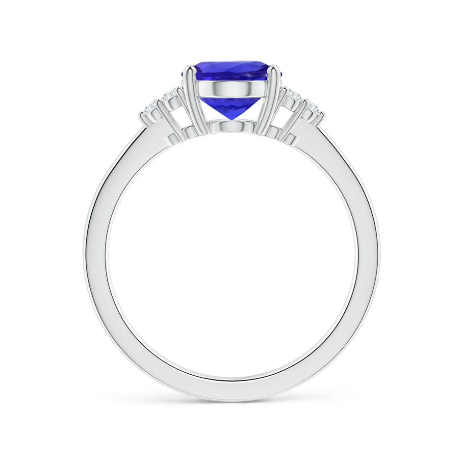 10.06x8.01x5.44mm AAAA GIA Certified Oval Tanzanite Reverse Tapered Shank Ring with Side Diamonds in White Gold side 199