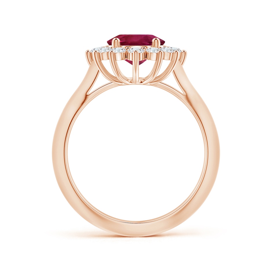 10.15x7.75x5.09mm AAA Princess Diana Inspired GIA Certified Oval Pink Sapphire Knife-Edge Shank Ring in Rose Gold side-1