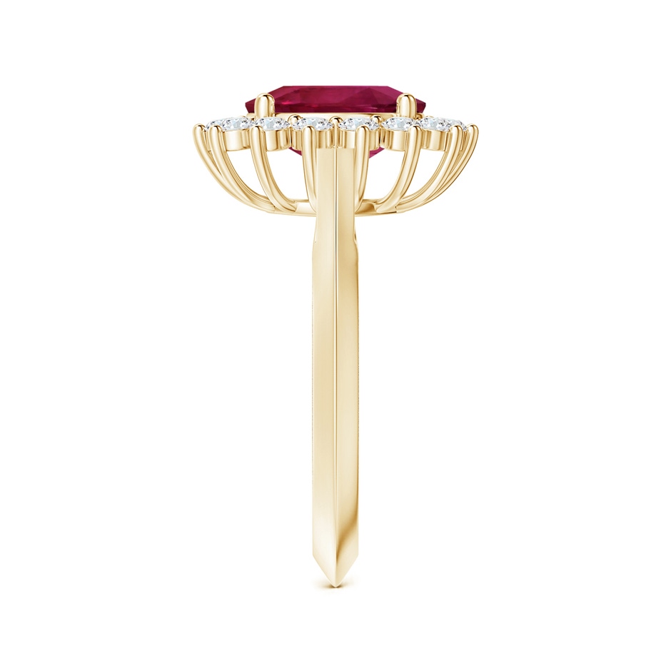 10.15x7.75x5.09mm AAA Princess Diana Inspired GIA Certified Oval Pink Sapphire Knife-Edge Shank Ring in Yellow Gold side-2