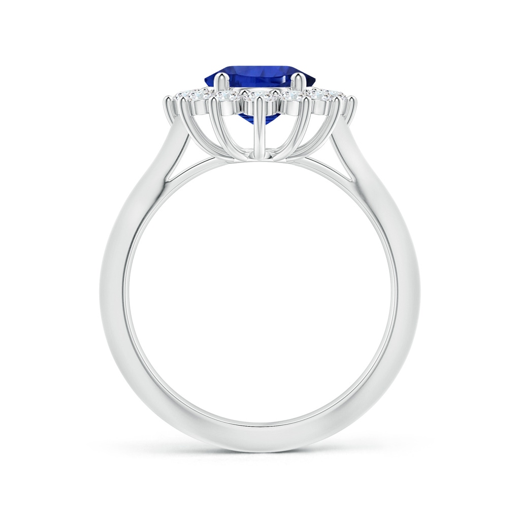 10.11x8.15x4.84mm AAAA GIA Certified Princess Diana Inspired Oval Sapphire Knife-Edge Shank Ring in White Gold - side 199