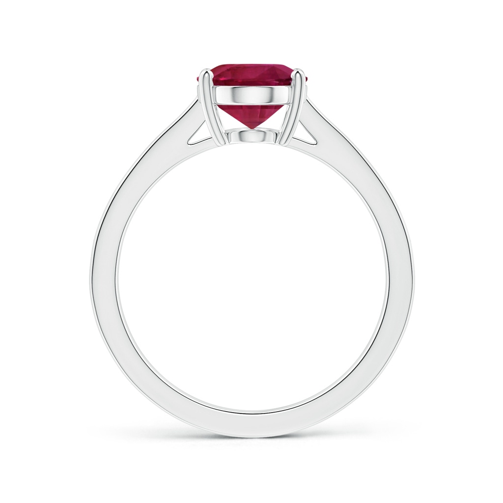 10.15x7.75x5.09mm AAA Prong-Set GIA Certified Oval Pink Sapphire Ring with Diamonds in 18K White Gold Side-1