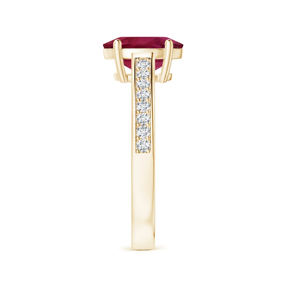 10.15x7.75x5.09mm AAA Prong-Set GIA Certified Oval Pink Sapphire Ring with Diamonds in Yellow Gold side-2