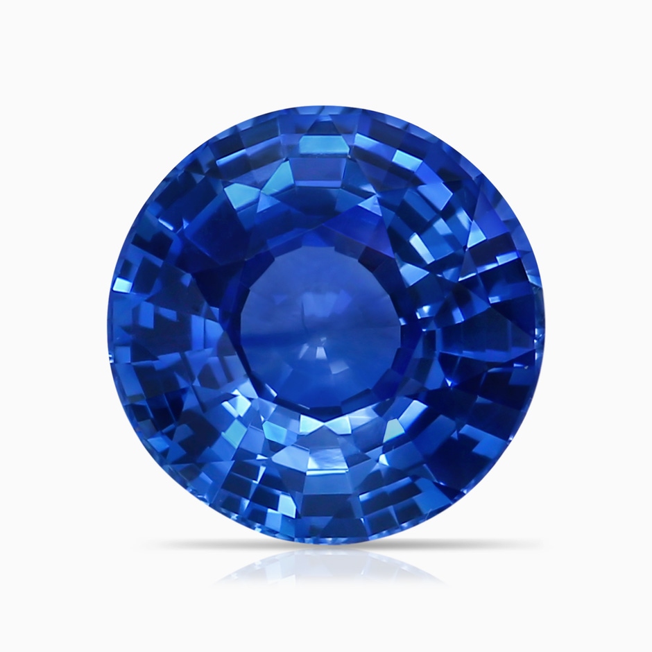 8.60x8.50x4.97mm AAA GIA Certified Round Blue Sapphire Ring with Diamond Halo in White Gold Stone