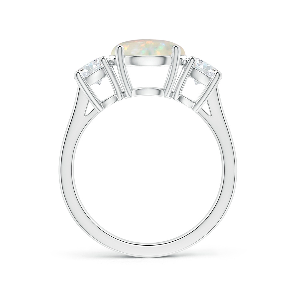 9.24x9.10x3.38mm AAA GIA Certified Round Opal Three Stone Ring with Reverse Tapered Shank in P950 Platinum side 199