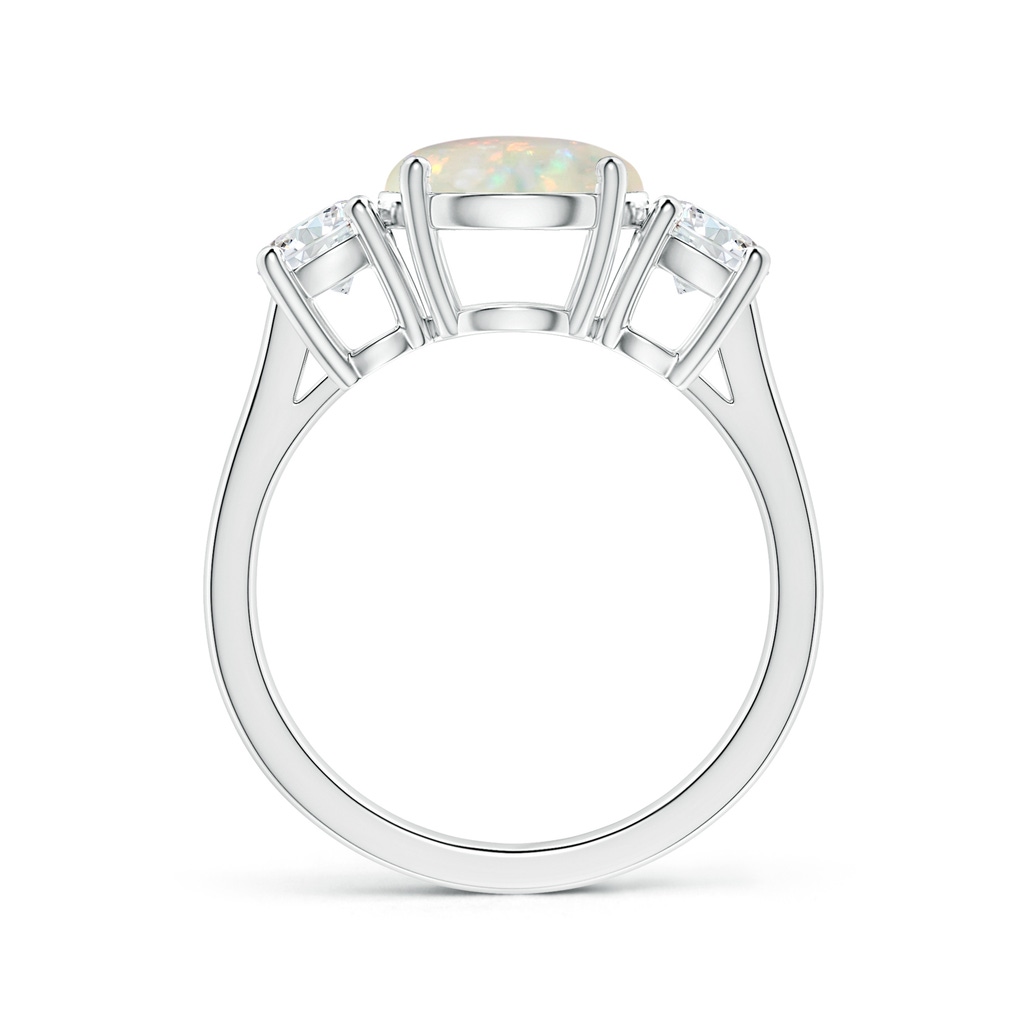 9.24x9.10x3.38mm AAA GIA Certified Round Opal Three Stone Ring with Reverse Tapered Shank in White Gold - side 199