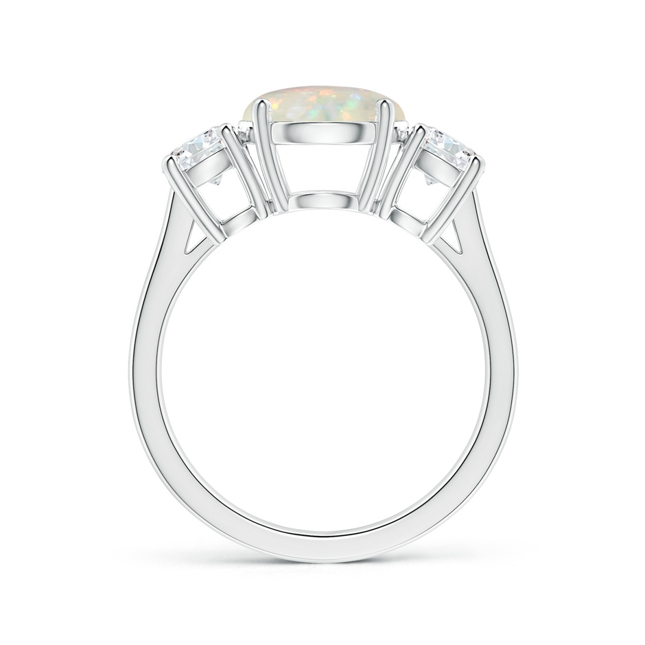 9.24x9.10x3.38mm AAA GIA Certified Round Opal Three Stone Ring with Reverse Tapered Shank in White Gold side 199