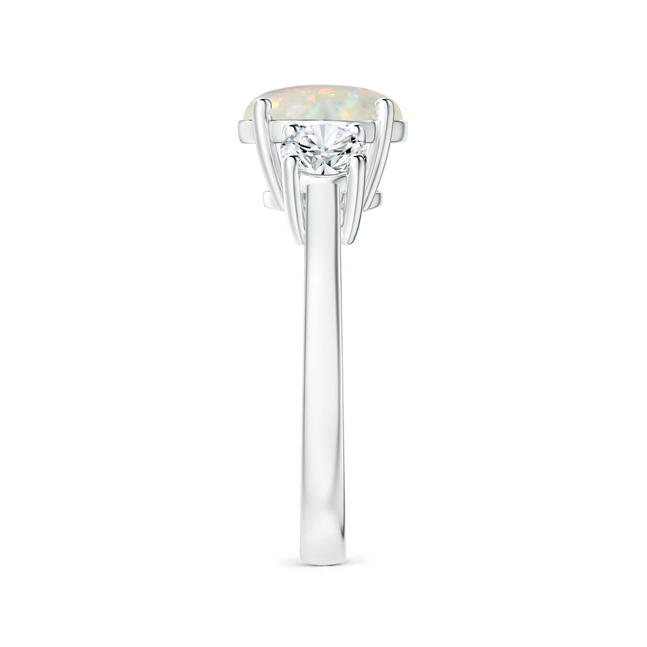 9.24x9.10x3.38mm AAA GIA Certified Round Opal Three Stone Ring with Reverse Tapered Shank in White Gold side 399