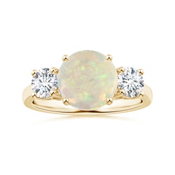 Three Stone Yellow Gold Opal Rings