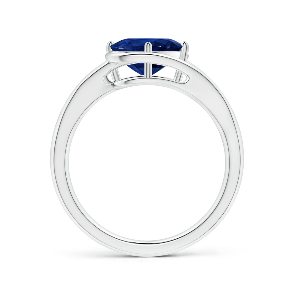 9.94x8.61x6.11mm AAA GIA Certified Tilted Oval Sapphire Solitaire Ring with Split Bypass Shank in P950 Platinum side-1