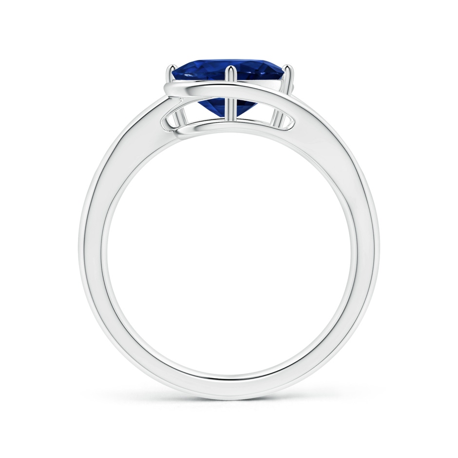 9.94x8.61x6.11mm AAA GIA Certified Tilted Oval Sapphire Solitaire Ring with Split Bypass Shank in White Gold side-1