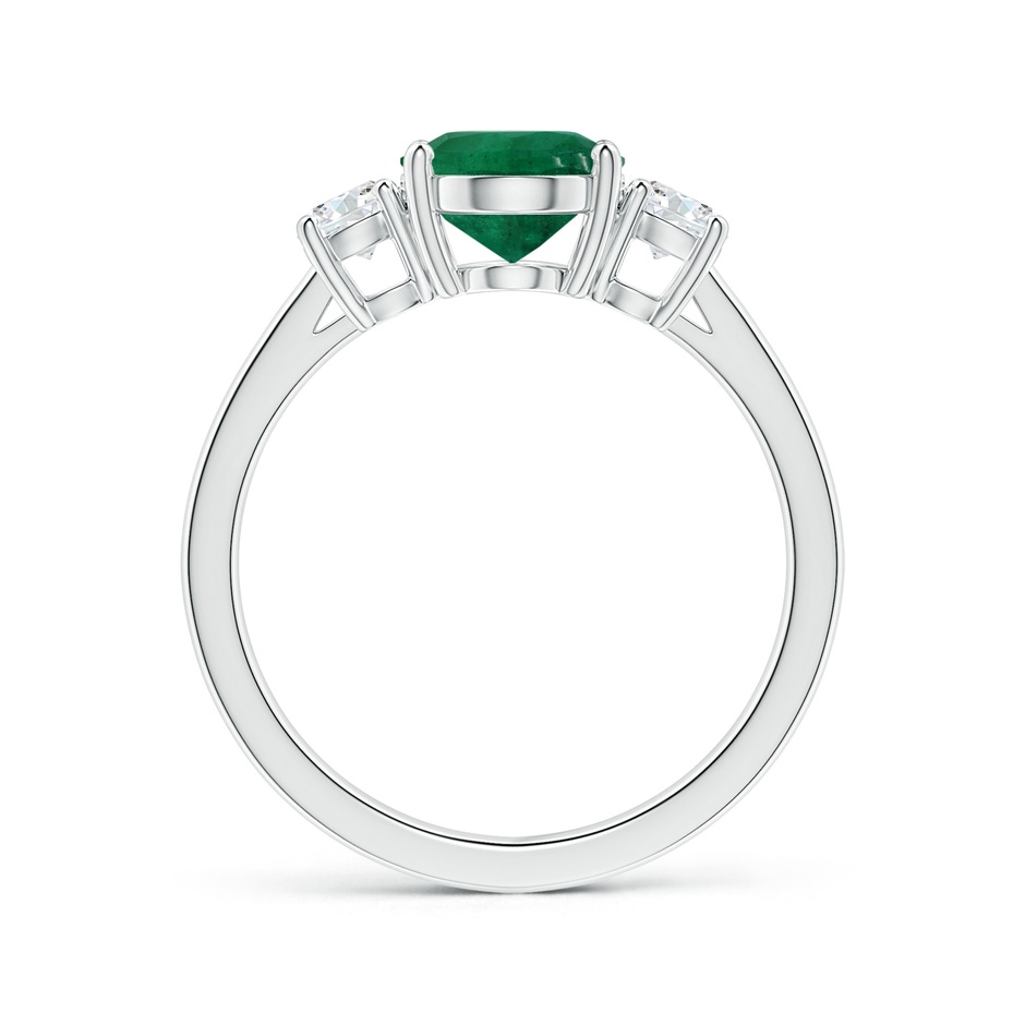 10.15x7.97x6.23mm AA Three Stone GIA Certified Oval Emerald Reverse Tapered Shank Ring with Diamonds in 18K White Gold Side 199