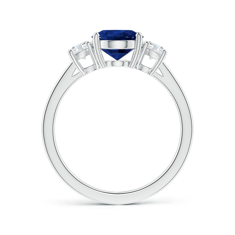 9.94x8.61x6.11mm AAA GIA Certified Oval Sapphire Three Stone Reverse Tapered Shank Ring with Diamonds in White Gold side-1