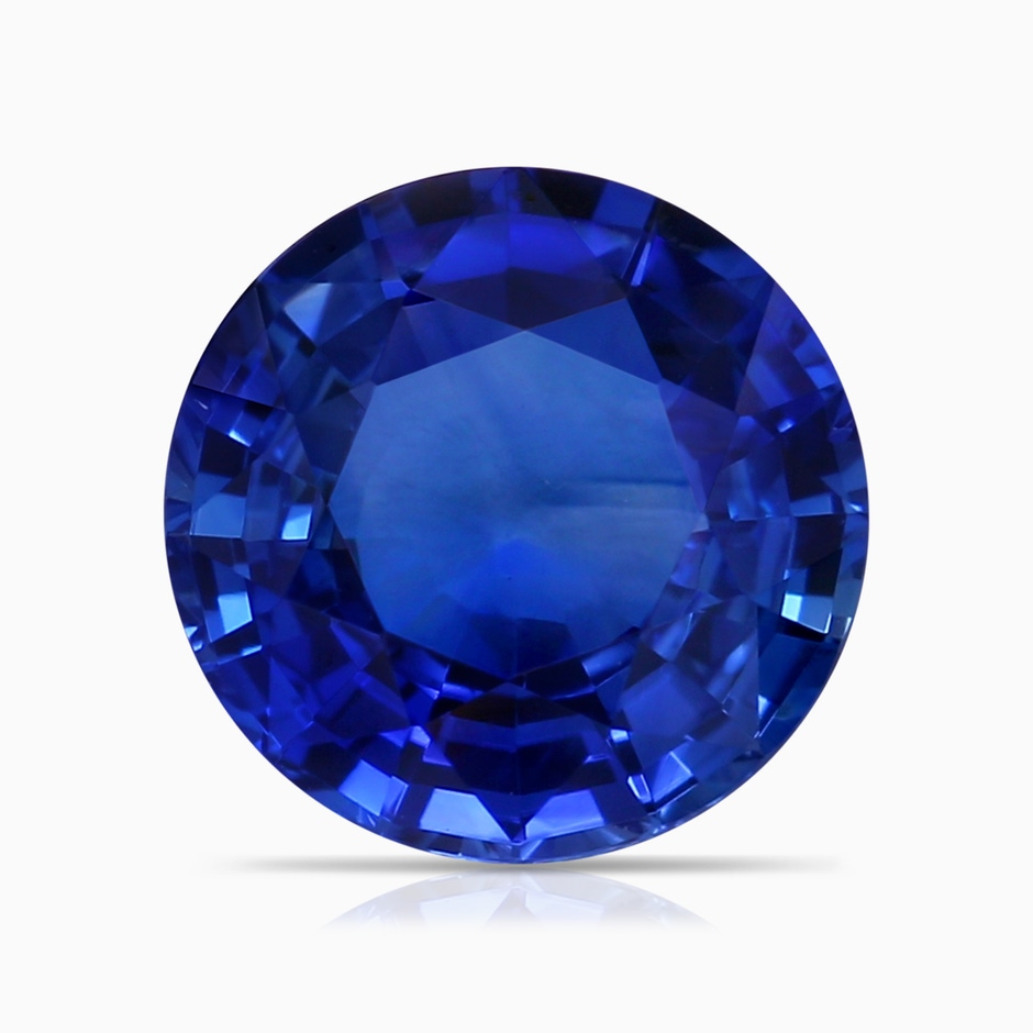 8.55x8.53x4.49mm AAA GIA Certified Round Blue Sapphire Single Halo Ring with Split Shank in 18K Rose Gold stone