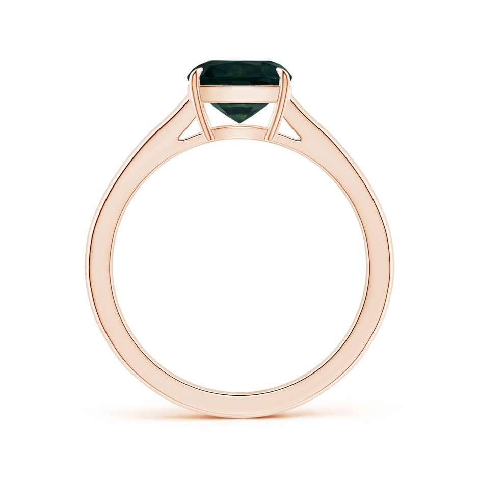 7.67x7.57x5.80mm AA Claw-Set GIA Certified Cushion Teal Sapphire Solitaire Ring in 9K Rose Gold side 199