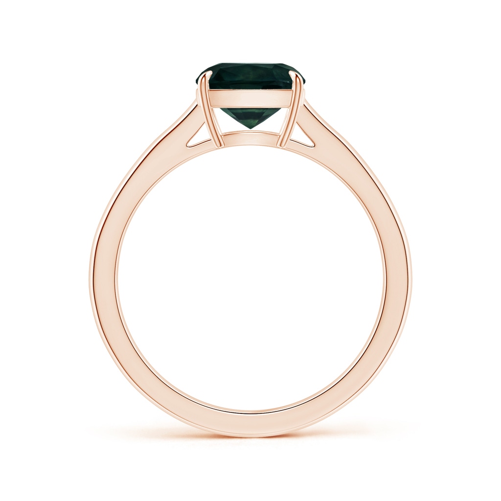 7.67x7.57x5.80mm AA Claw-Set GIA Certified Cushion Teal Sapphire Solitaire Ring in Rose Gold - side 199