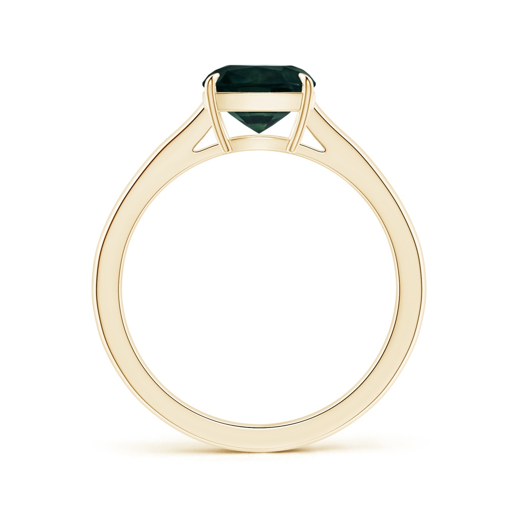 7.67x7.57x5.80mm AA Claw-Set GIA Certified Cushion Teal Sapphire Solitaire Ring in Yellow Gold - side 199